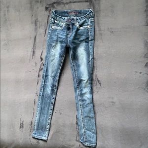 Grace girls western jeans with bling pockets
